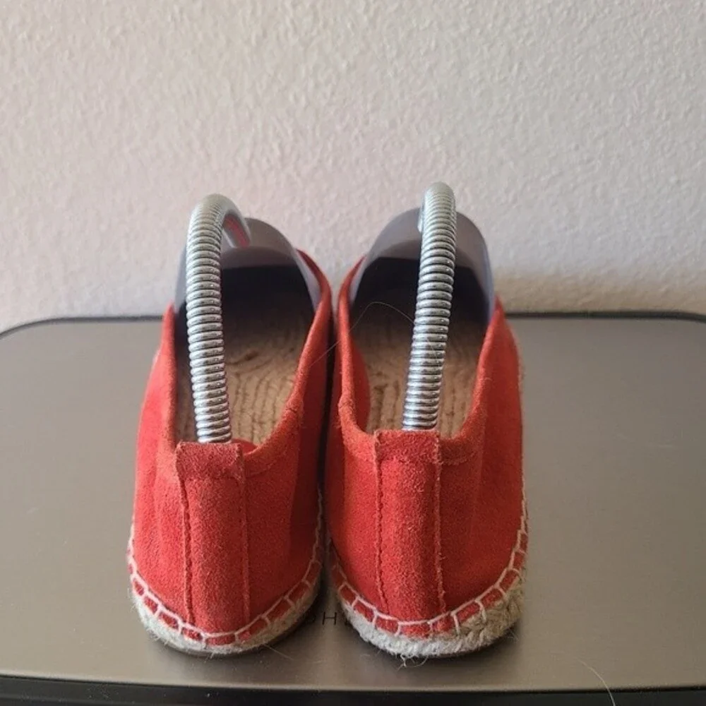 Michael Kors espadrilles suede red orange size 8